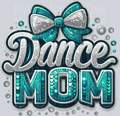 0010 Dance Mom Sequins Mint DTF Dance Mom Transfers