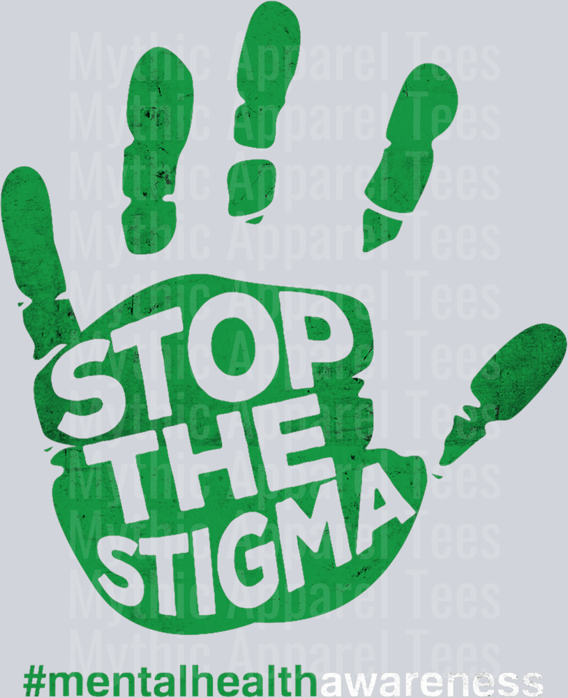 Stop the stigma handprint DTF Mental Health Awareness Transfers
