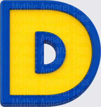 Toy Story Alphabet Letter D Blue Yellow 3D Block Style