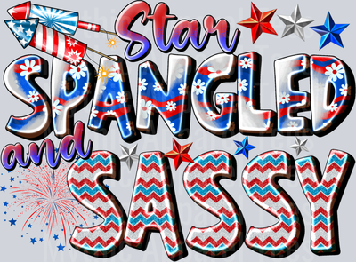 Star Spangled And Sassy 2 4th of july DTF Patriotic Transfers