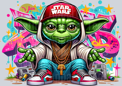 Yoda Star Wars Graffiti DTF Pop Culture Transfers