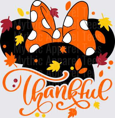 Disney Fall and Thanksgiving Minnie Mouse Thankful Autumn Leaves