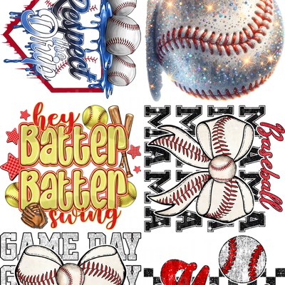 BASEBALL VARIETY 2 GANG SHEET 10 FULL SIZE IMAGES