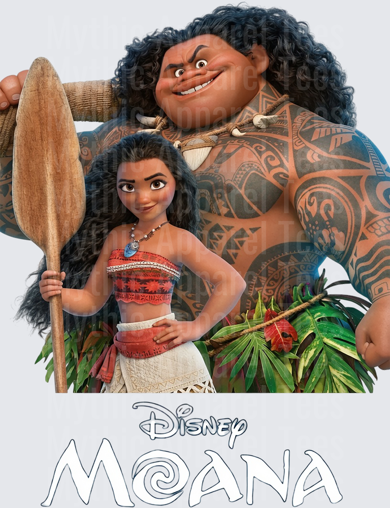Moana and Maui Disney Moana Duo with Paddle and Tattoos
