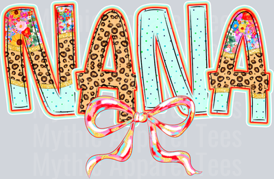 NaNa Cheetah And Aqua DTF NaNa Transfers