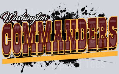 Commanders Tri Color Airbrush DTF NFL Transfers
