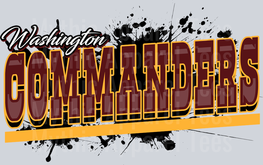 Commanders Tri Color Airbrush DTF NFL Transfers