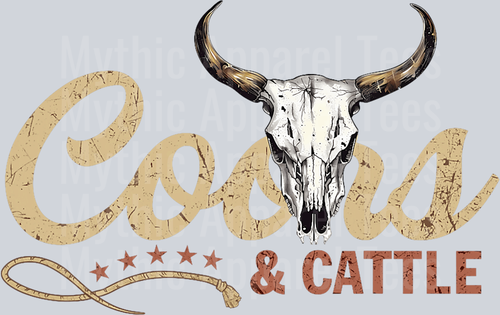 Coors and Cattle DTF Western Transfers