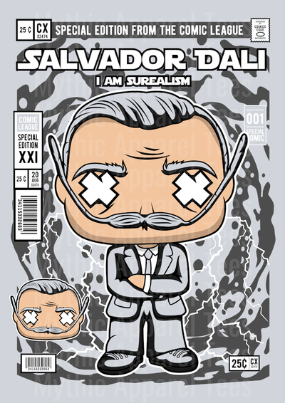 Salvador Dali Comic Book Cover STYLE DTF Pop Culture Transfers