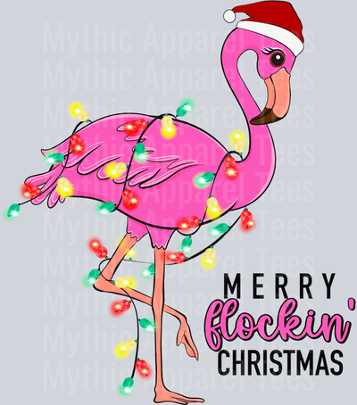 Merry flockin Christmas Flamingo DTF Christmas Transfers