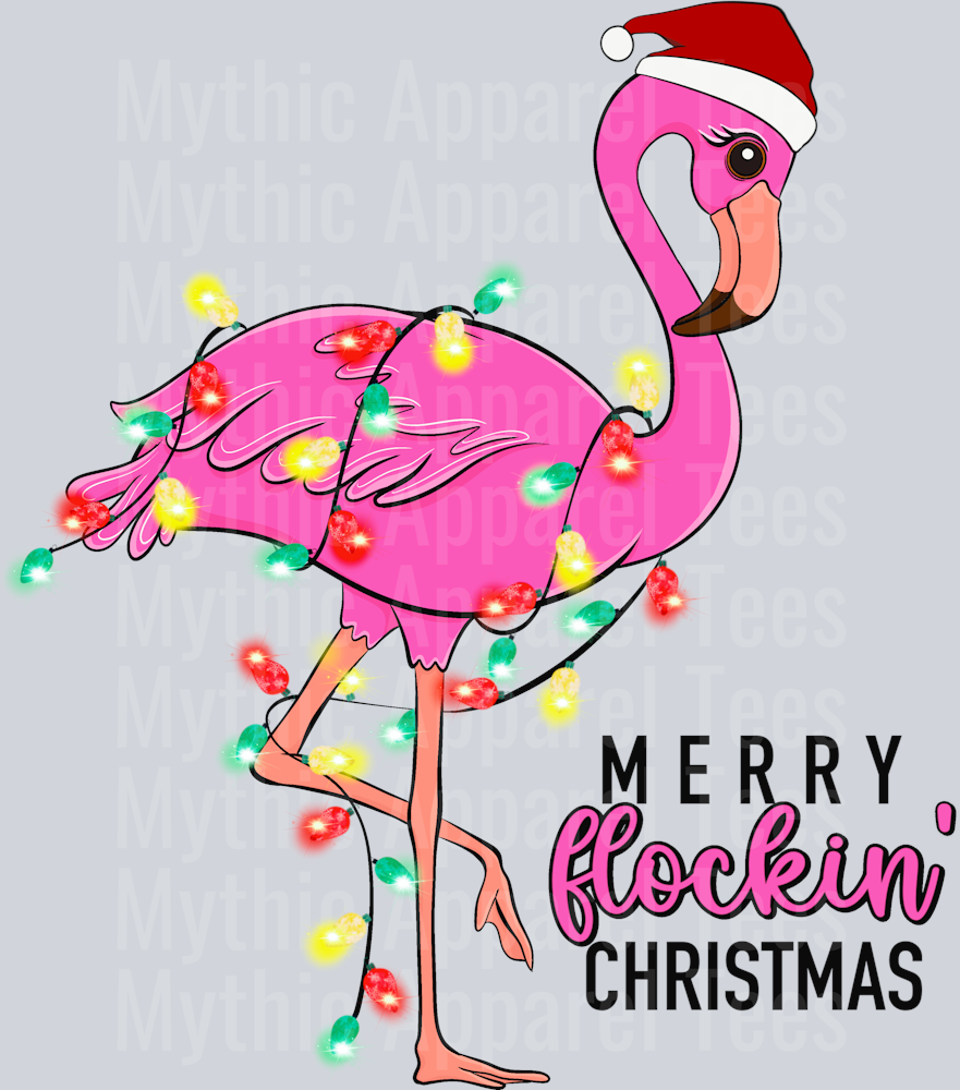 Merry flockin Christmas Flamingo DTF Christmas Transfers