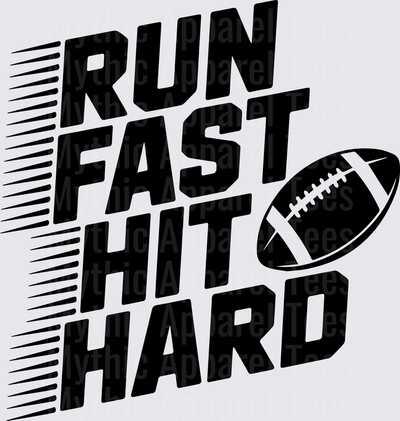 American Football Run Fast Hit Hard Bold Speed Lines Graphic