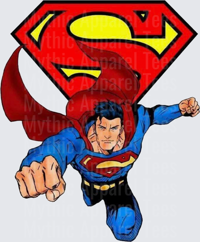 Marvel Super Heroes Superman Flying Fists Comic Art Logo