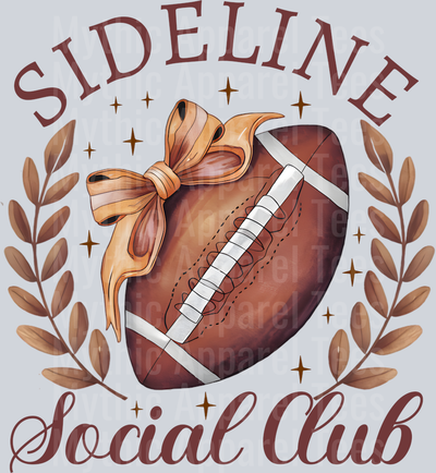Sideline Social Club football with bow DTF Football Transfers