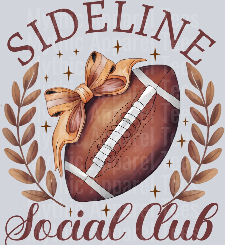 Sideline Social Club football with bow DTF Football Transfers