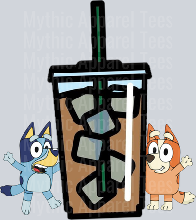 Bluey Iced Coffee 2 DTF Bluey Transfers