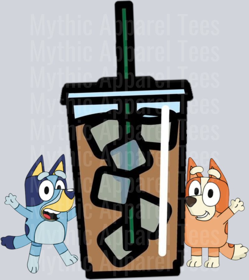 Bluey Iced Coffee 2 DTF Bluey Transfers