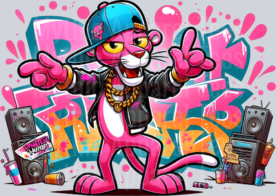 The Pink Panther Graffiti DTF Pop Culture Transfers