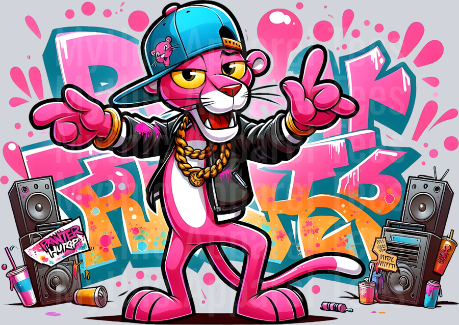 The Pink Panther Graffiti DTF Pop Culture Transfers