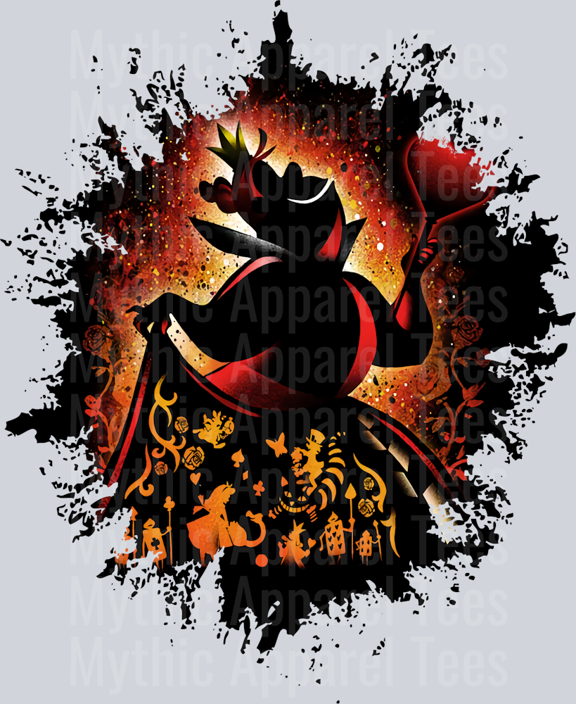Queen Of Heart Disney Villain Dark Silhouette Color Splash Crystal Ball Vision