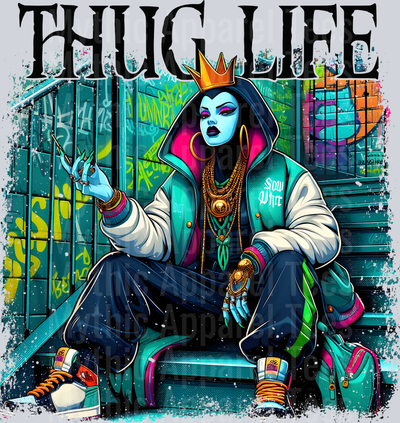 Maleficent on stairs Disney Villain DTF Thug Life Transfers