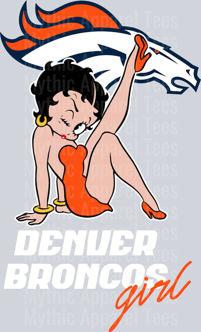 Denver Broncos Girl Betty Boop DTF NFL Transfers
