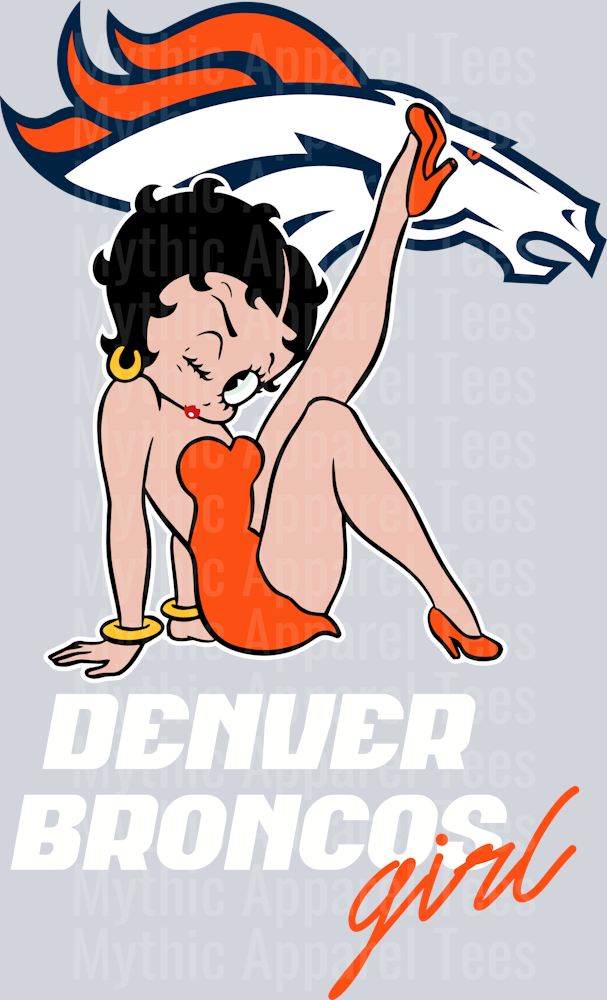 Denver Broncos Girl Betty Boop DTF NFL Transfers