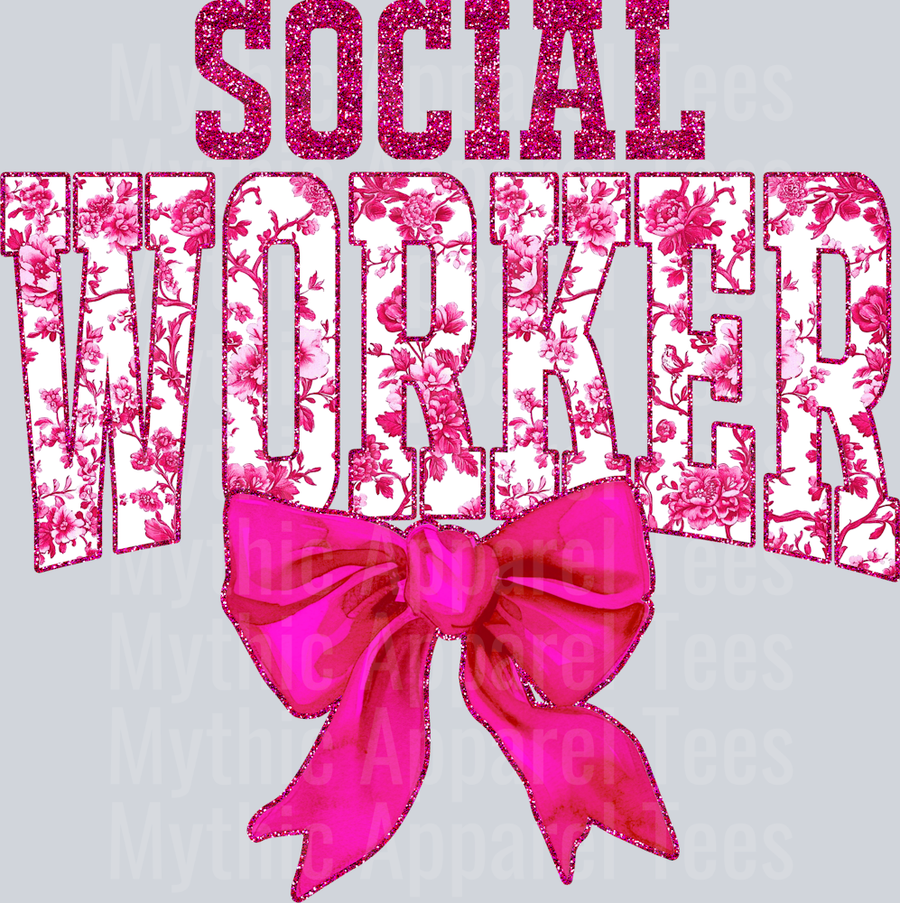 Pink Toile Social Worker