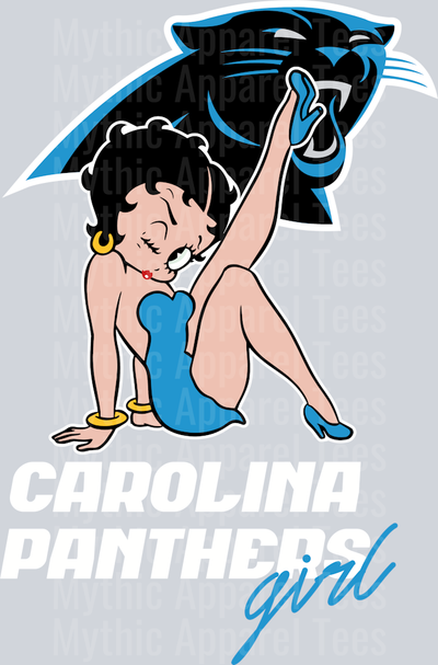 Carolina Panthers Girl Betty Boop DTF NFL Transfers