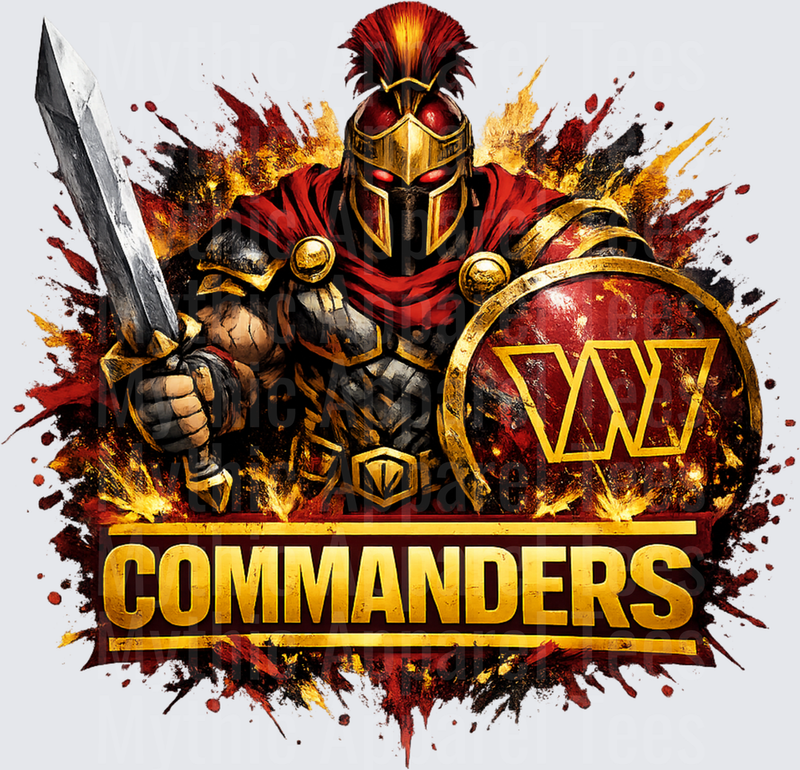 NFL Washington Commanders Spartan Warrior Fiery Explosion Logo