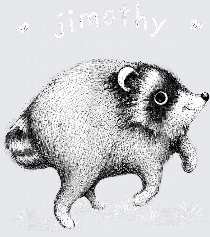Jimothy the Chubby Raccoon Pencil Sketch Art