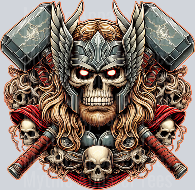 Thor Hammers Skull DTF Superhero Transfers