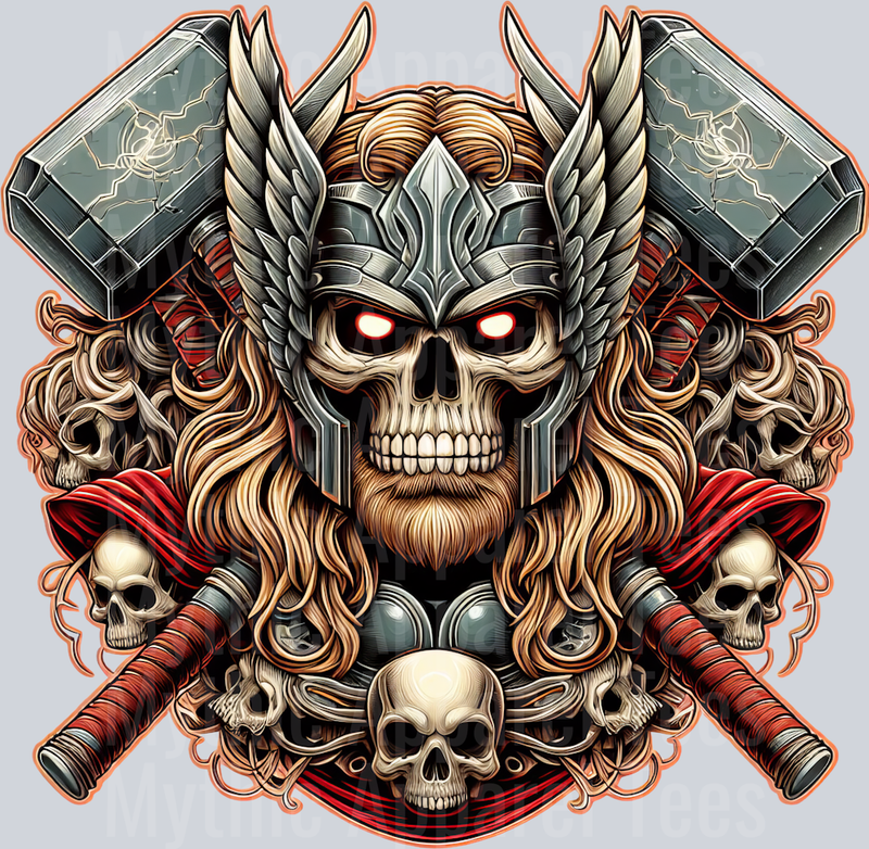 Thor Hammers Skull DTF Superhero Transfers