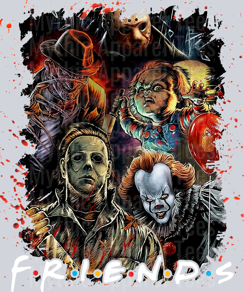 Horror Movie collage F.r.i.e.n.d.s. DTF Halloween Transfers
