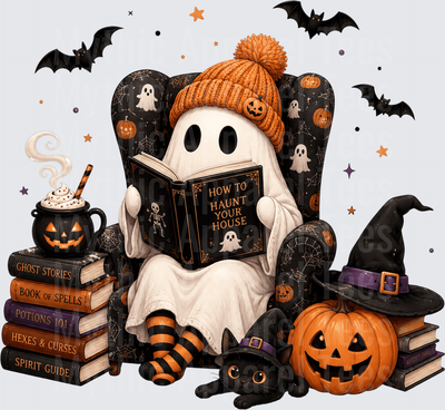 Halloween Ghost Reading How To Haunt Your House Book