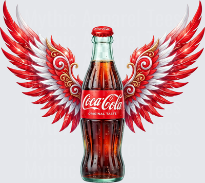 Coke Coca-Cola Original Taste Glass Bottle With Red Angel Wings