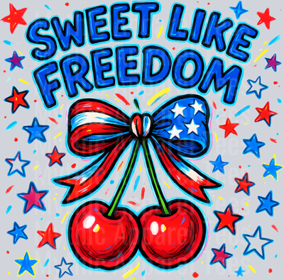 Sweet like freedom stars and cherries DTF Patriotic Transfers
