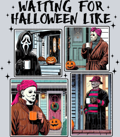 Waiting for Halloween Like Freddy Michael Scream Ghostface Jason 2 Halloween DTF horror Movie Transfers
