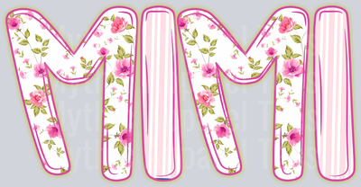 MiMi Light Pink Floral Pattern DTF MiMi Transfers