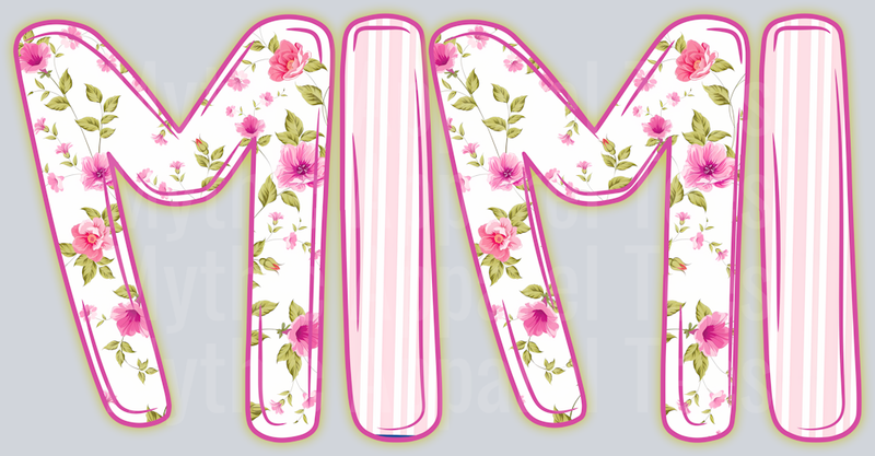 MiMi Light Pink Floral Pattern DTF MiMi Transfers