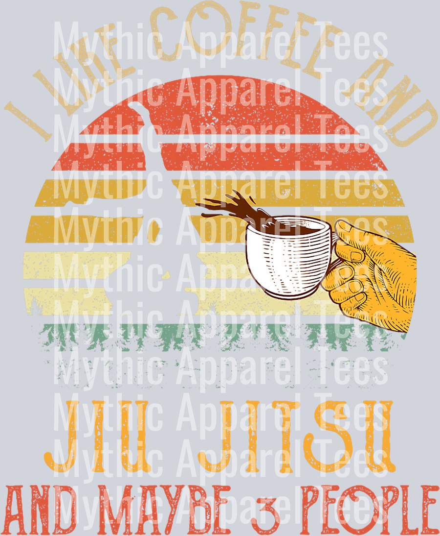 I like coffee and jiu jitsu and maybe people DTF Coffee Transfers