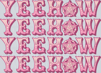 Yeehaw Stacked Pink Cowgirl Western