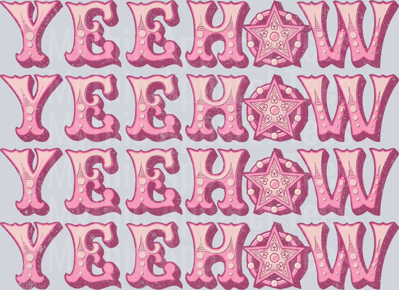 Yeehaw Stacked Pink Cowgirl Western