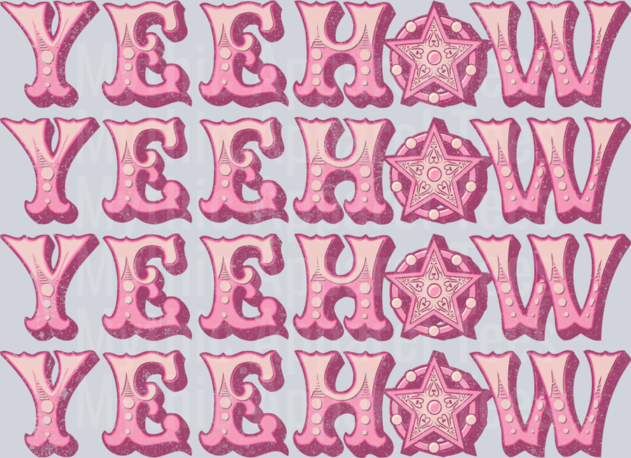 Yeehaw Stacked Pink Cowgirl Western