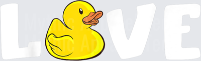Jeep Ducks LOVE Rubber Duck Yellow Cartoon Word Art