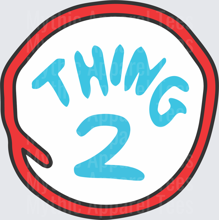 DR Seuss Thing 2 Red Circle Badge Logo