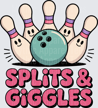 Bowling Splits & Giggles Cute Smiley Face Pins Teal Ball