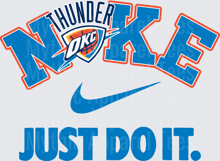 NIKE NBA Teams OKC Thunder Just Do It Swoosh Logo Mashup