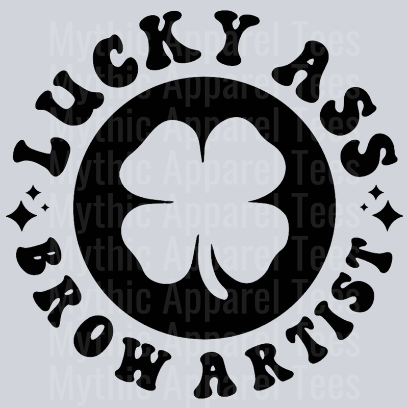 Lucky Ass Brow Artist Pocket Design Wavy Retro Funny Designs