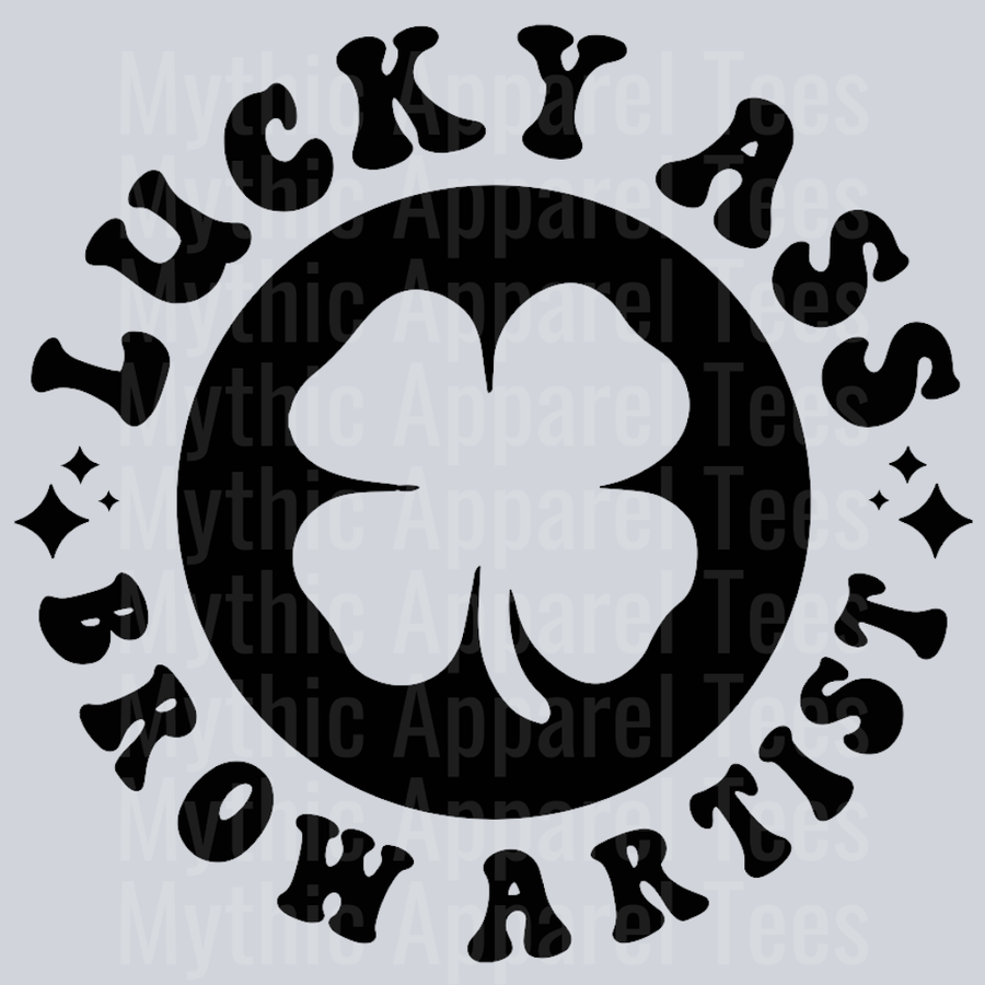 Lucky Ass Brow Artist Pocket Design Wavy Retro Funny Designs